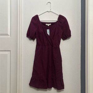 LOFT Deep Purple Mini Dress
